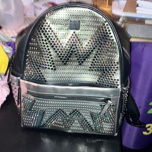 MCM Spike Silver Bookbag